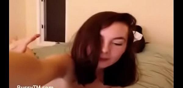  Alluring girl talks to the camera and touches herself